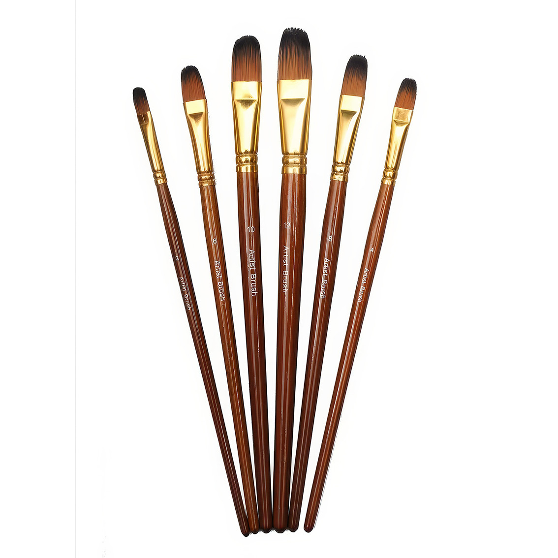 Набір художніх пензлів WORISON овальні 6 штук, фото 1