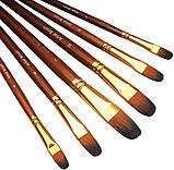 Набір художніх пензлів WORISON овальні 6 штук, фото 4