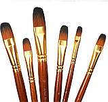 Набір художніх пензлів WORISON овальні 6 штук, фото 5