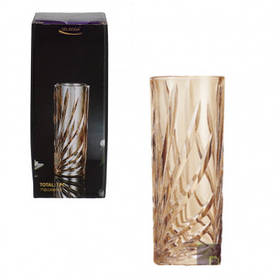 Скляна ваза під кришталь "Олд Старс Амбер" 190 мм Helios 6326