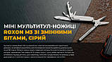 Міні мультитул Roxon M3 зі змінними бітами, сірий, фото 2
