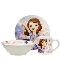 Дитячій набір посуду ТО-23 Принцесса Софія 3 в 1