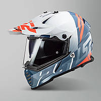 Мотошолом LS2 MX436  Pioneer Evo Evolve White Cobalt   Дуалспорт dualsport