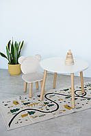 Комплект: круглий столик та стільчик молочний ведмедик 2-4 роки