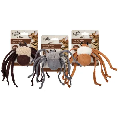 Іграшка для котів Павук із пінг-понг м'ячем всередині, AFP 2116, 14 x 9 x 4 см, кольори в асортименті