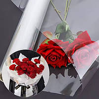 Плівка прозора для пакування квітів у рулоні вага 1 кг ширина 30 см (483) плівка для букетів