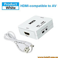 Перехідник HDMI в AV RCA адаптер для підключення ноутбуків ігрових приставок до старих телевізорів проекторів підтримка 1080p