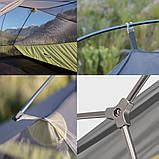 Намет надлегкий тримісний з футпринтом Naturehike Cloud Up 3 Updated NH18T030-T, 20D, темно-зелений, фото 3