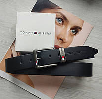 Чоловічий шкіряний ремінь Tommy Hilfiger black