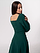 Гарне романтичне вечірнє плаття-міді з відкитими плечима, темно-зелене, фото 6