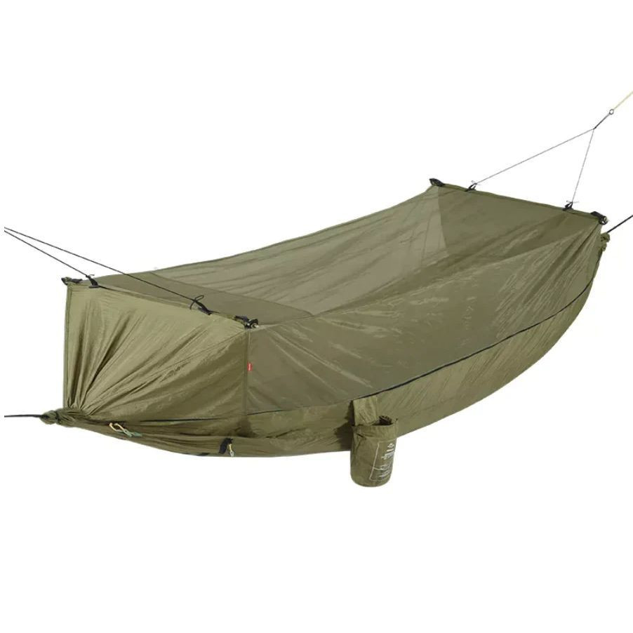 Гамак одномісний з москітною сіткою Naturehike NH22DC004, 210T polyester, темно-зелений, фото 1