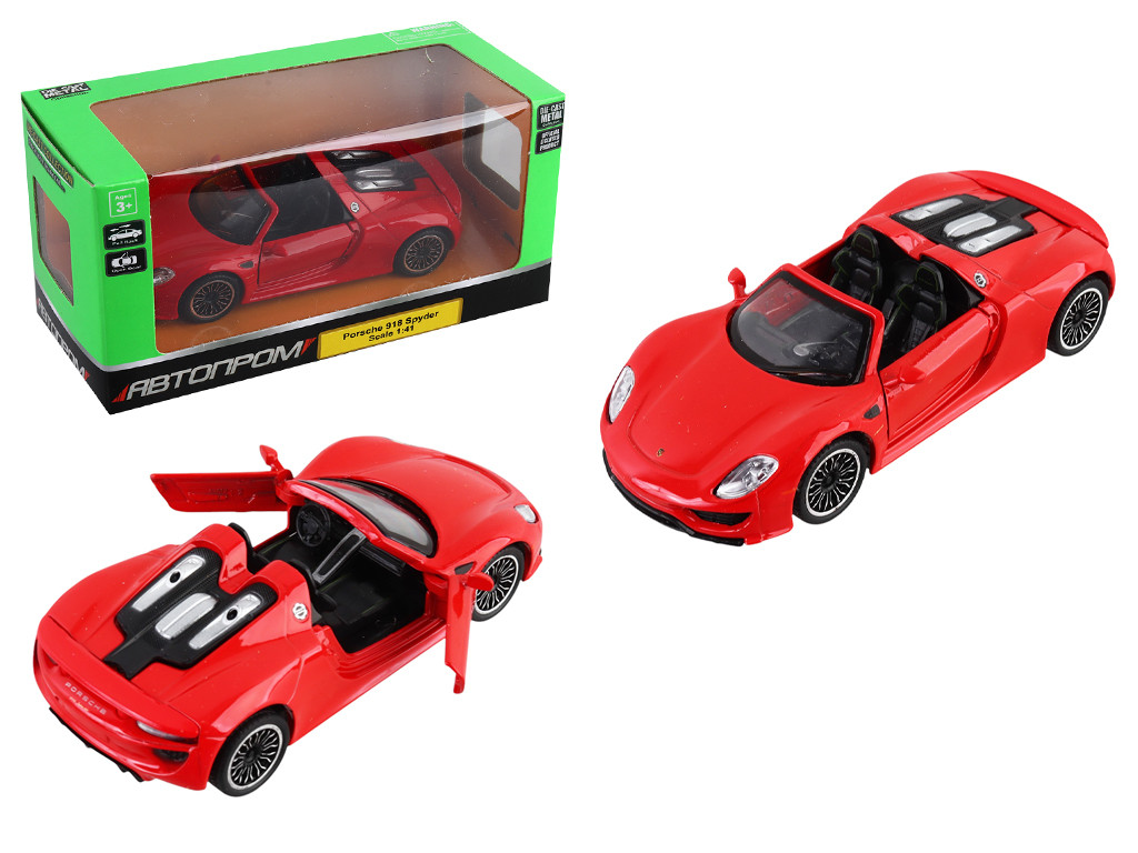 Машина мет. АВТОПРОМ 1:41 Porsche 918 Spyder,відкр..двері,кор. 14,5*6,5*7см /96-2/