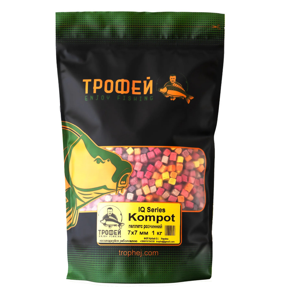 Пеллетс Трофей IQ Kompot 7х7мм 1кг