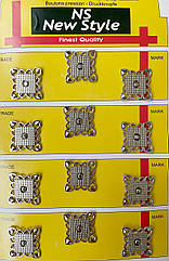 Декоративні пришивні кнопки металеві Ø21 мм 12 шт/уп АЖУРНІ СРІБЛО