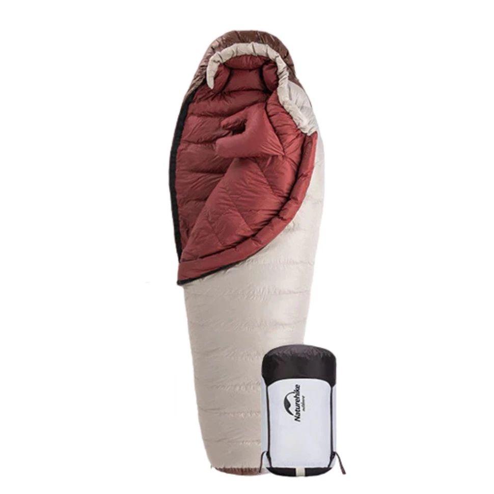 Спальник з натуральним пухом Naturehike Snowbird NH20YD001, p-р M, коричневий 350 г, фото 1