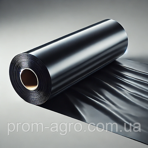 Поліетиленова плівка будівельна чорна 60 мкр, ширина 3 м (1,5 м) , рулон 100 м, фото 1