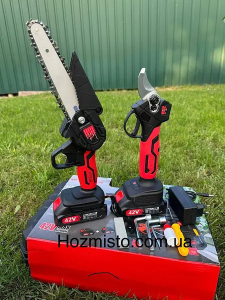 Набір 2в1 42V 4АР професійний (Пила + Секатор) Набір 2в1 Krafftec Німеччина