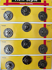 Декоративні пришивні кнопки металеві Ø21 мм 12 шт/уп ГРАФІТ