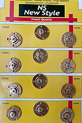 Декоративні пришивні кнопки металеві Ø21 мм 12 шт/уп ЗОЛОТО