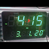Електронний настільний годинник 2508, цифровий настінний годинник від мережі з календарем, будильником і термометром 9078 SV227, фото 3