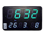 Електронний настільний годинник 2508, цифровий настінний годинник від мережі з календарем, будильником і термометром 9078 SV227, фото 4