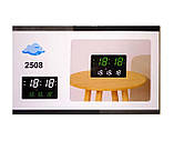 Електронний настільний годинник 2508, цифровий настінний годинник від мережі з календарем, будильником і термометром 9078 SV227, фото 5