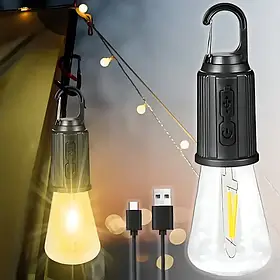 Лампочка з акумулятором + карабін, від USB, BL HK-169C / Підвісна LED-лампочка/ліхтар для кемпінгу iC227