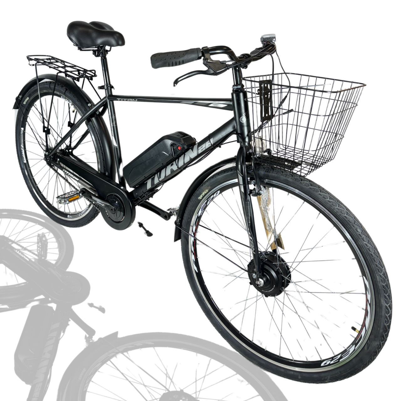 Електровелосипед E-Titan 28" Turin 2025 48 В 500Вт 12 Ah/ Рама-18" до 50 км чорно-сірий/ зріст 170-185 см+ індикаторна ручка