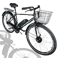 Велосипед з Е-комплектом 28" Turin 2025 48 В 500Вт 12 Ah/ Рама-18" до 50 км чорно-сірий/ зріст 170-185 см+ індикаторна ручка