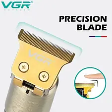 Тример для бороди та вусів з Led-дисплеєм VGR V-073 зі змінними насадками 1-4 мм YU227, фото 4