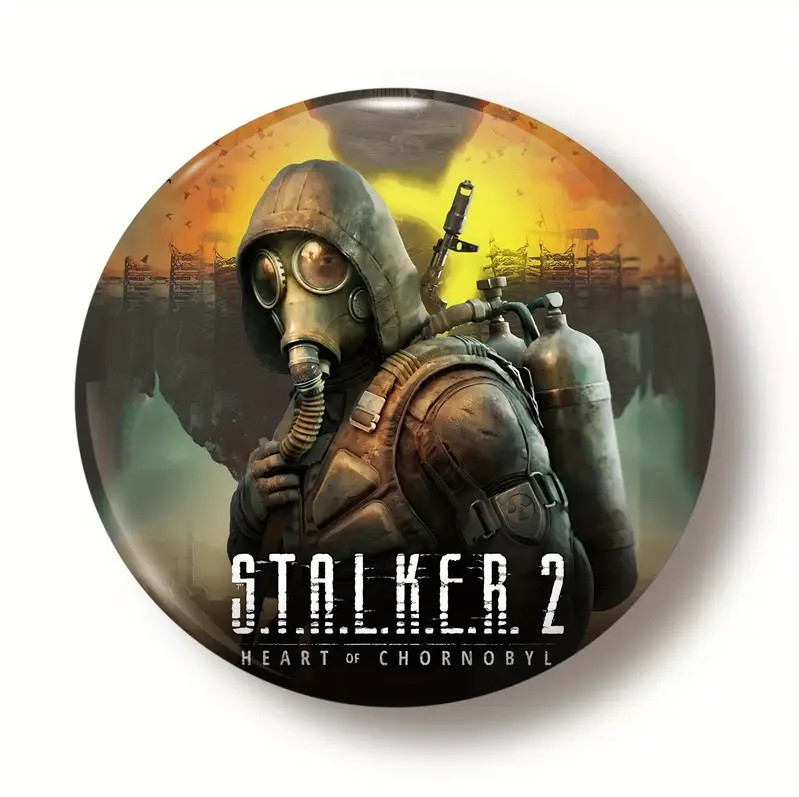 Пін значок із зображенням гри "STALKER 2: Серце Чорнобиля. Артовий сталкер на сірому тлі", фото 1