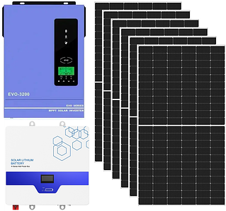 Сонячна електростанція (СЕС) ARUNA 3,2 kW АКБ 2560 Wh 100Ah 24 V