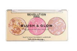 Палетка для макіяжу обличчя Revolution Pro Blush & Glow Palette Rose Glow, 2.8 г