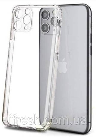 Силіконовий чохол для iPhone 11 Pro Max - Прозорий (із заглушками), фото 1