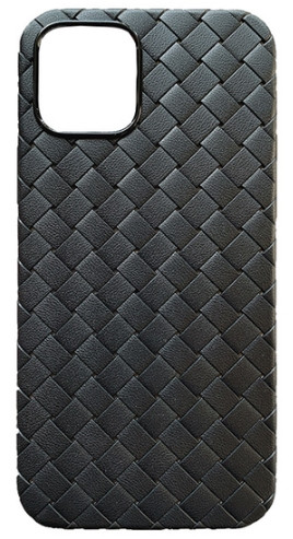 Силіконовий чохол для iPhone 11 Pro Max - Шкіряне Плетіння, Чорний