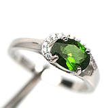 Каблучка. Натуральний хром діопсид. Срібло 925., фото 3