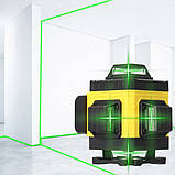 Рівень лазерний лінійний нівелір акумуляторний Laser 4D, 16 ліній, робоча відстань 30м, у кейсі, фото 7