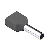 Наконечник втулковий 4/12 подвійний, синій, кабельний у ізоляції, трубчастий, НШВІ, штировий ізольований