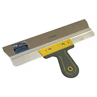 Шпатель з нержавійки двокомпонентна ручка,  товщина леза 0.5 мм, 350х60 мм