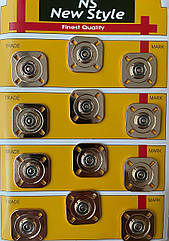 Декоративні пришивні кнопки металеві Ø25 мм 12 шт/уп ЗОЛОТО