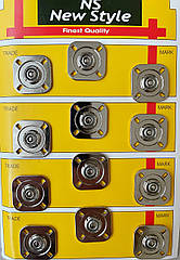 Декоративні пришивні кнопки металеві Ø25 мм 12 шт/уп СРІБЛО