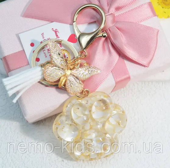 Стильний брелок котяча лапка, Брелок на подарунок Котячі лапки прозорі, фото 1