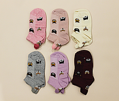 Шкарпетки жіночі котонові сітка з принтом тваринки 36-40, 6 пар/упаковка мікс кольорів