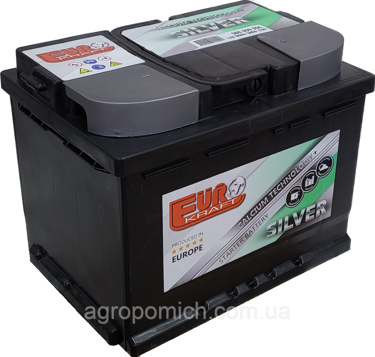Акумулятор автомобільний 60Aг EUROKRAFT SILVER (-/+) низький (Виробництво Monbat) EN560 242x175x190