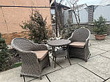 2крісла +столик з Ротанга-колір Табако, фото 4