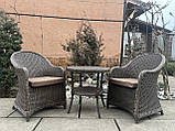 2крісла +столик з Ротанга-колір Табако, фото 3