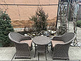 2крісла +столик з Ротанга-колір Табако, фото 5