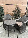 2крісла +столик з Ротанга-колір Табако, фото 7