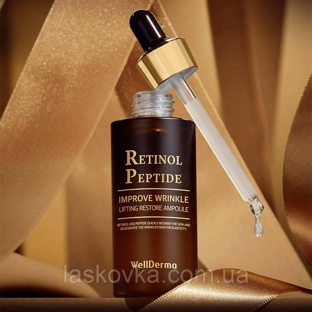 Ліфтинг сироватка з ретинолом і пептидами Wellderma Retinol Peptide Lifting Restore Ampoule, 30 мл, фото 1