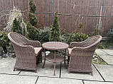 2 крісла +столик з Ротанга -колір Мигдаль, фото 4
